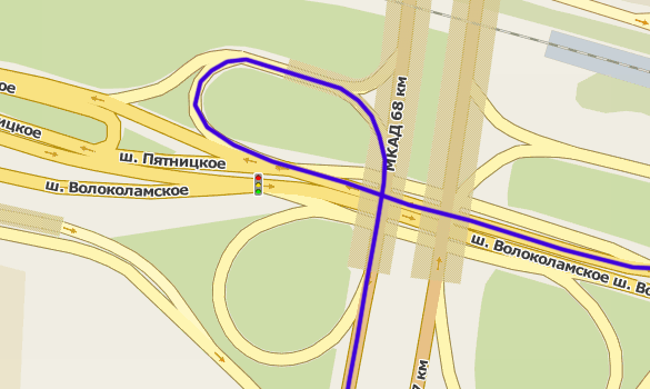 Прорисовка маршрута по точкам через заданную дистанцию и при смене направления движения