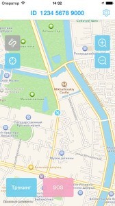 Navixy iOS трекер - Основной экран с картой