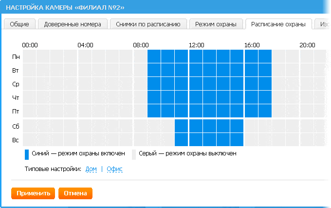 Включение GSM-сигнализации по расписанию