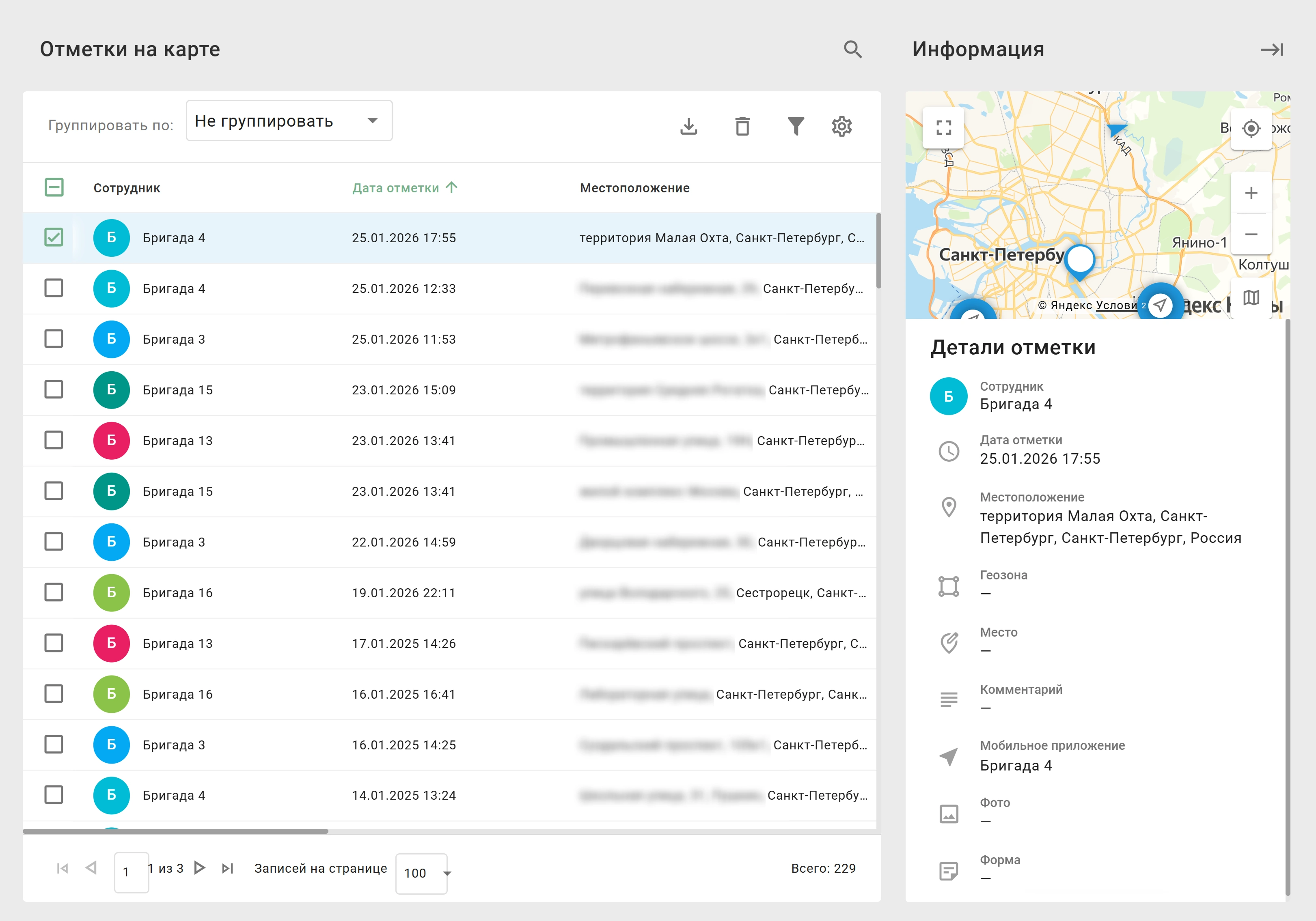 GPS-мониторинг для контроля медицинских выездных бригад: как ускорить оказание помощи в 10 раз Отметки на карте от каждой бригады врачей